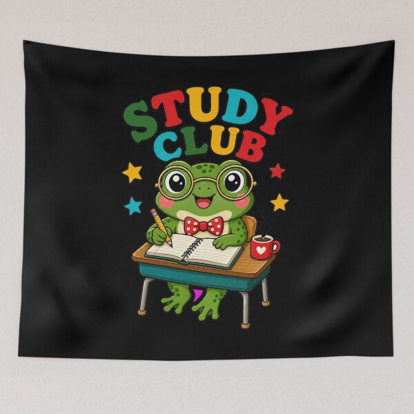 Item preview, Back to school Study Club Cute Frog Student Cottagecore Academia designed and sold by Uglyandcute.