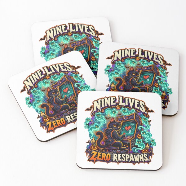 Item preview, Nine Lives Zero Respawns – Funny Halloween Black Cat Gamer Design designed and sold by FZ Studio .