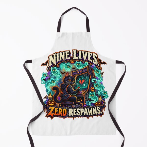 Item preview, Nine Lives Zero Respawns – Funny Halloween Black Cat Gamer Design designed and sold by FZ Designs.