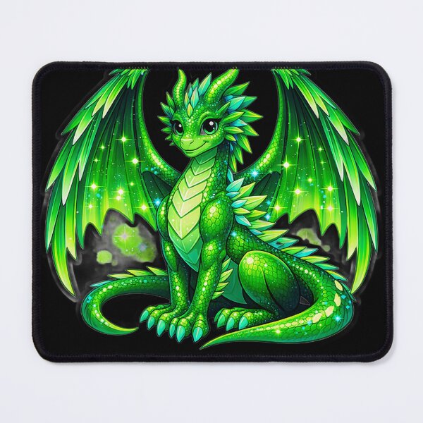 Item preview, Cute Emerald Crystal Dragon Magical Fantasy Sticker designed and sold by Freestyle Prints.