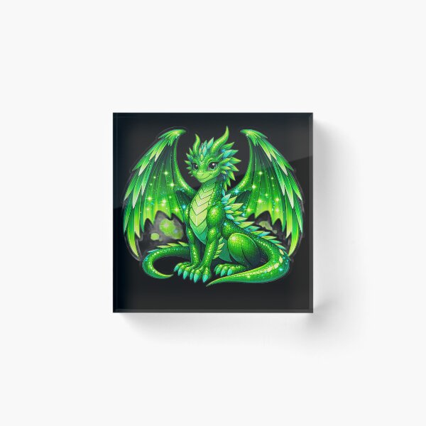 Item preview, Cute Emerald Crystal Dragon Magical Fantasy Sticker designed and sold by Freestyle Prints.