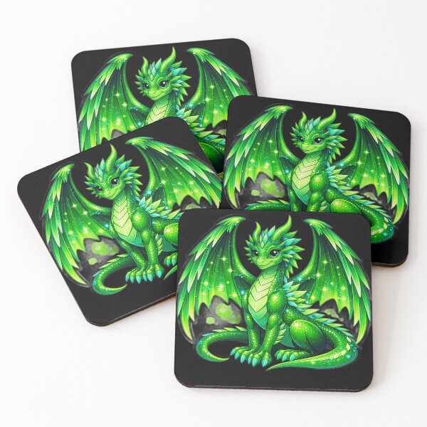 Item preview, Cute Emerald Crystal Dragon Magical Fantasy Sticker designed and sold by Freestyle Prints.