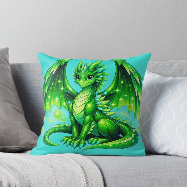Item preview, Cute Emerald Crystal Dragon Magical Fantasy Sticker designed and sold by Freestyle Prints.