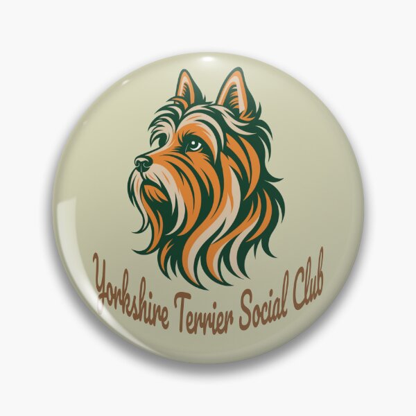 Item preview, Yorkshire Terrier Social Club Vintage Badge designed and sold by Kinship-Pets.