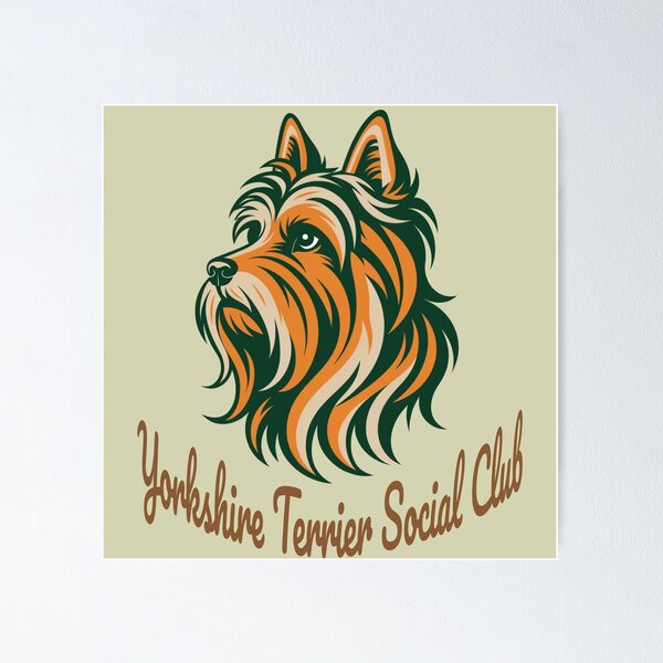 Item preview, Yorkshire Terrier Social Club Vintage Badge designed and sold by Kinship-Pets.