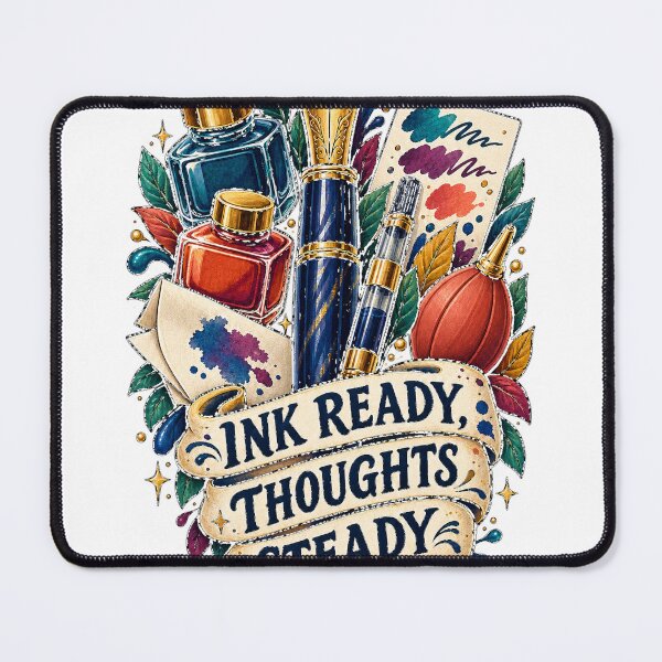 Item preview, Ink Ready Thoughts Steady Fountain Pen Art designed and sold by CheerfulNest.