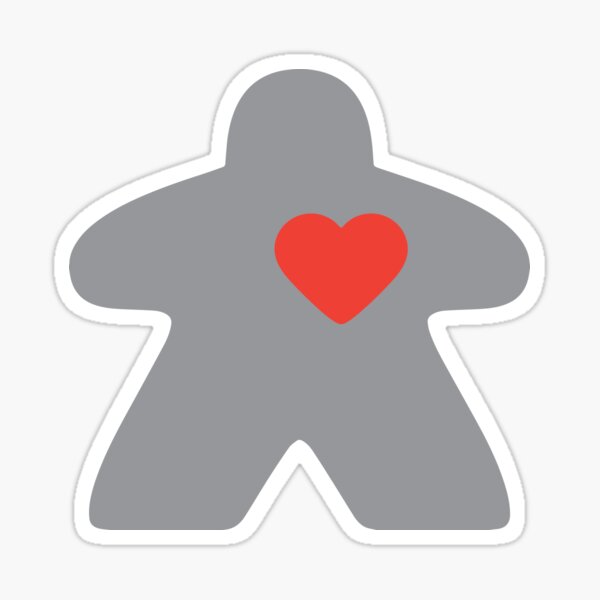 Meeple love - Grey Sticker