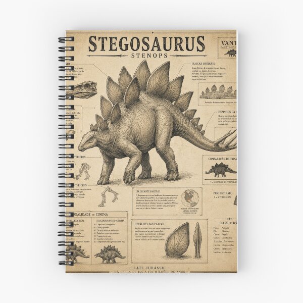 Item preview, Stegosaurus Stenops | Vintage Paleontology Scientific Illustration designed and sold by VantedStore.