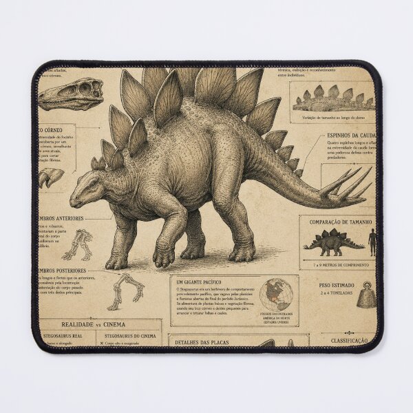 Item preview, Stegosaurus Stenops | Vintage Paleontology Scientific Illustration designed and sold by VantedStore.