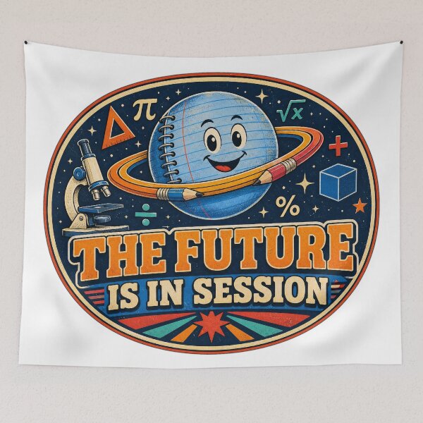 Item preview, Back to school The Future Is In Session Retro Space Planet Teacher designed and sold by Uglyandcute.