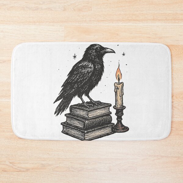 Item preview, Library Crow on books with candle  designed and sold by TimesTwoAngela.