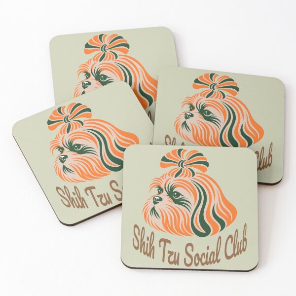 Item preview, Shih Tzu Social Club Vintage Badge designed and sold by Kinship-Pets.