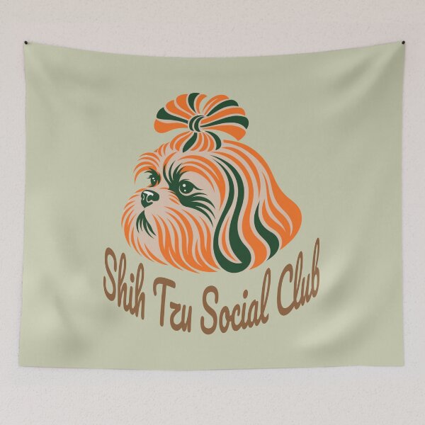 Item preview, Shih Tzu Social Club Vintage Badge designed and sold by Kinship-Pets.