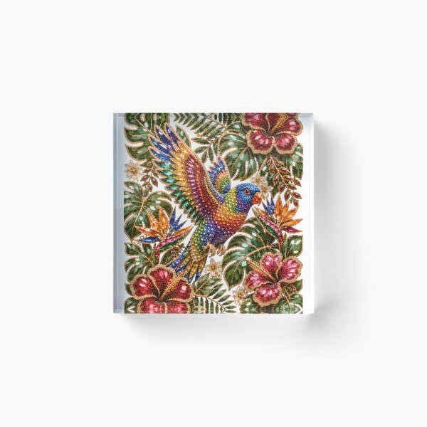 Item preview,  Crystal Rainbow Lorikeet bird designed and sold by wordspixies.