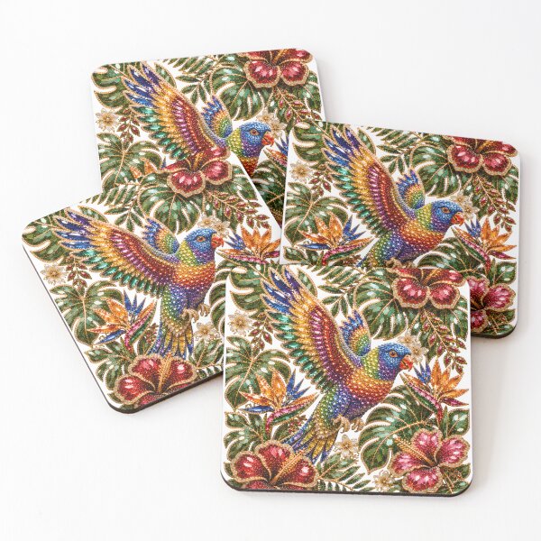 Item preview,  Crystal Rainbow Lorikeet bird designed and sold by wordspixies.