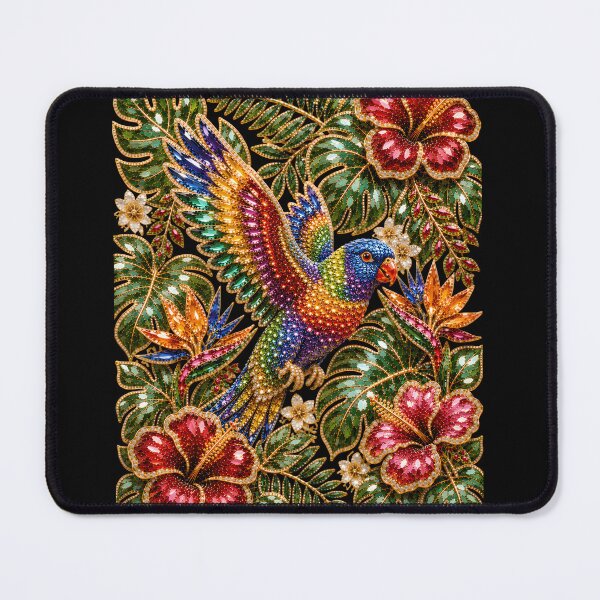 Item preview, Crystal Rainbow Lorikeet bird designed and sold by wordspixies.