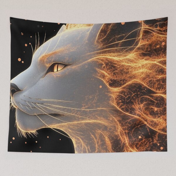 Item preview, Lion Golden Flame Mythical Creature Art designed and sold by mildaclairmo.