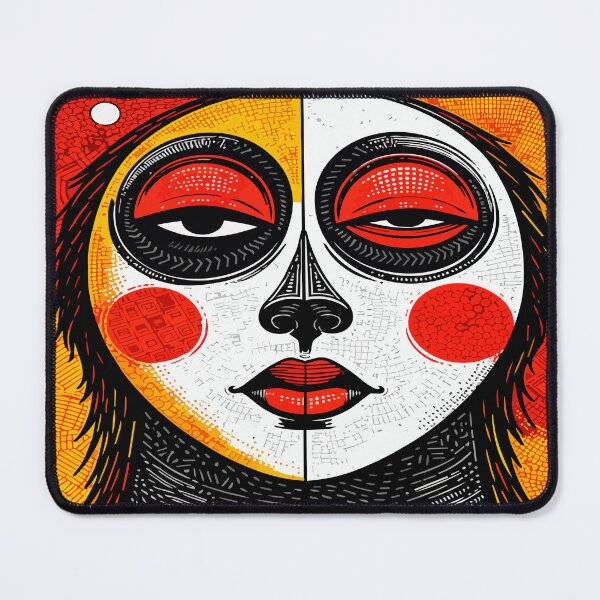 Item preview, Tribal Bauhaus Mask – Abstract Ritual Geometry Art designed and sold by zoliartdesign.