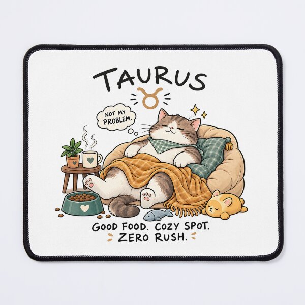 Item preview, Taurus Cat Cozy Life designed and sold by NucciCollective.