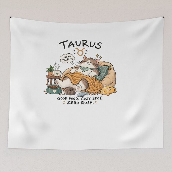 Item preview, Taurus Cat Cozy Life designed and sold by NucciCollective.