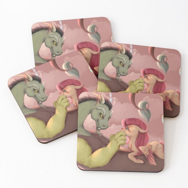 Item preview, pegasus and draconequus mlp fluttershy discord designed and sold by Wolfwithteeth.