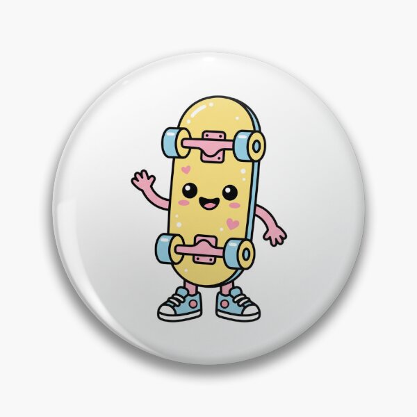 Item preview, Cute Smiling Skateboard Character Waving Pastel Illustration designed and sold by ajamzbox.