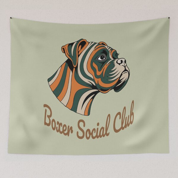 Item preview, Boxer Social Club Vintage Badge designed and sold by Kinship-Pets.