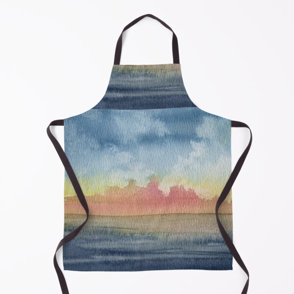 Item preview, The Far Side of Rain, Blue-Grey and Rose Watercolour Landscape designed and sold by ArithraStudio.