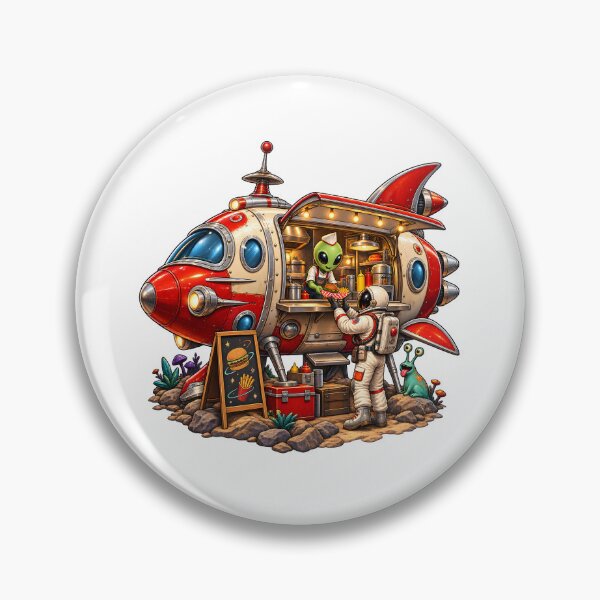Item preview, Retro Space Food Truck – Vintage Alien Diner designed and sold by builtforyou.