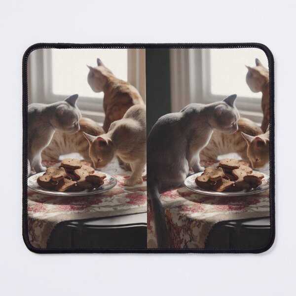 Item preview, Curious Cats and a Plate Full of Cat-Shaped Cookies designed and sold by TreatLLC.