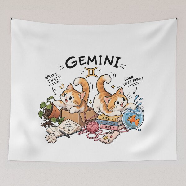 Item preview, Gemini Curious Cat Duo designed and sold by NucciCollective.
