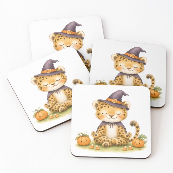 Item preview, Halloween Lotus Jaguar in a Witch’s Hat designed and sold by YogiAnimalArt.