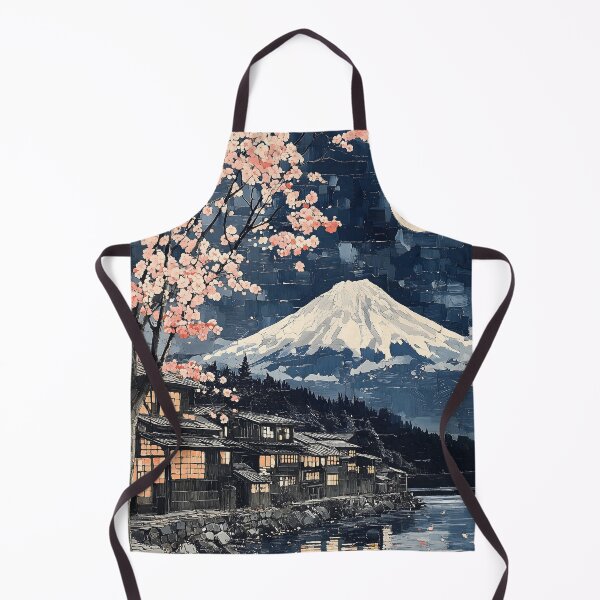 Item preview, Japanese Moonlit Village Mount Fuji Sakura Street Glow designed and sold by mildaclairmo.