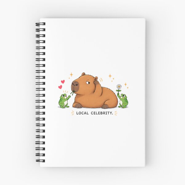 Item preview, Local Celebrity Capybara with Frog Fans designed and sold by LazyPaw Design.
