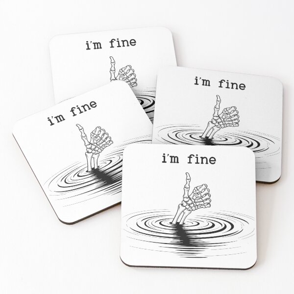 Item preview, I’m fine skeleton in the water drowning. designed and sold by TimesTwoAngela.