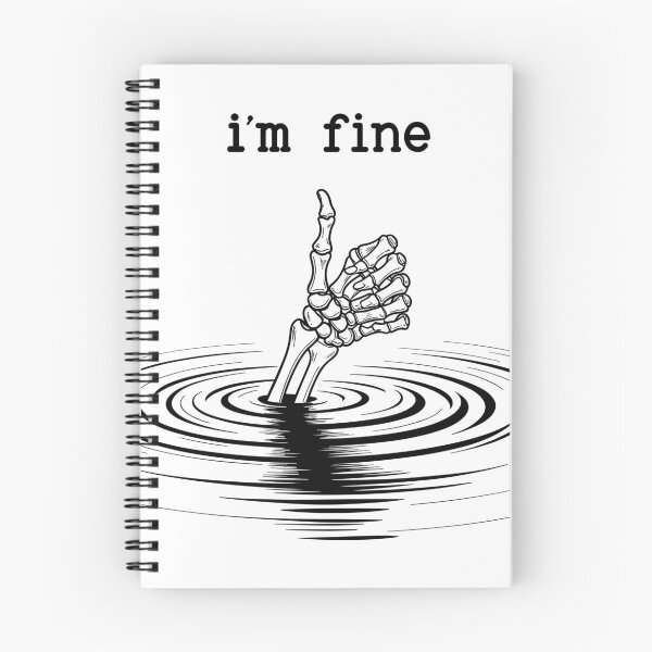 Item preview, I’m fine skeleton in the water drowning.  designed and sold by TimesTwoAngela.