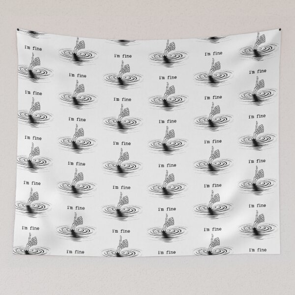 Item preview, I’m fine skeleton in the water drowning. designed and sold by TimesTwoAngela.