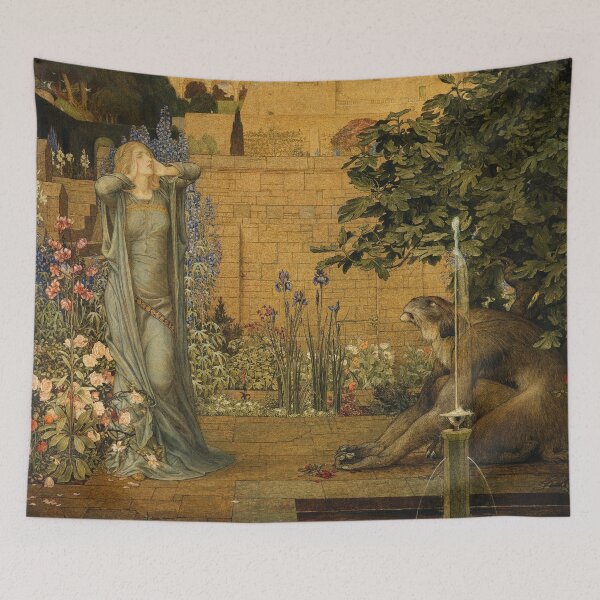 Item preview, Beauty and the Beast Print, Joseph Edward Southall Arts and Crafts Painting, Romantic Fairy Tale Art, Vintage Fantasy Lovers designed and sold by RickE.