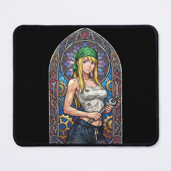 Item preview, Winry Rockbell Fullmetal Alchemist Mechanic Stained Glass Workshop designed and sold by mildaclairmo.