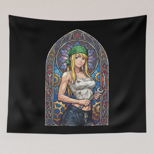 Item preview, Winry Rockbell Fullmetal Alchemist Mechanic Stained Glass Workshop designed and sold by mildaclairmo.