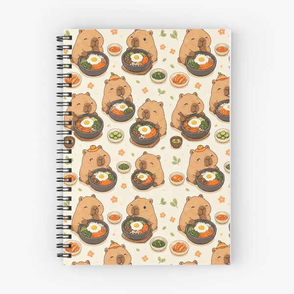 Item preview, Capybara Bibimbap Bowl Kawaii Food Pattern designed and sold by Soft Berry Studio.