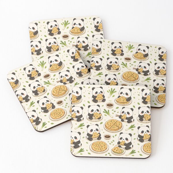 Item preview, Panda Scallion Pancake Kawaii Food Pattern designed and sold by Soft Berry Studio.