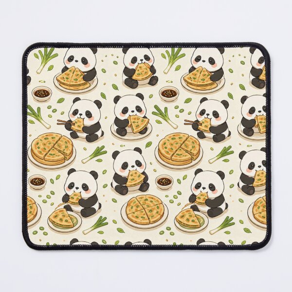Item preview, Panda Scallion Pancake Kawaii Food Pattern designed and sold by Soft Berry Studio.