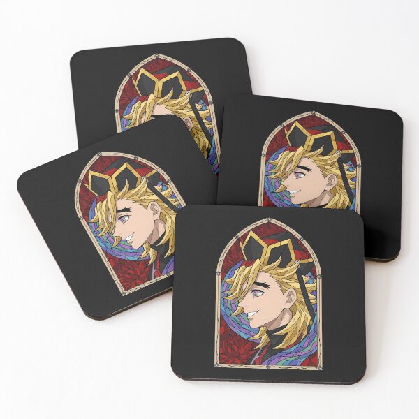 Item preview, Douma Demon Slayer Golden Hair Stained Glass Smile designed and sold by mildaclairmo.