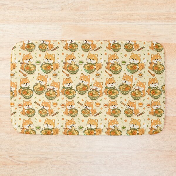 Item preview, Shiba Inu Curry Udon Kawaii Food Pattern designed and sold by Soft Berry Studio.