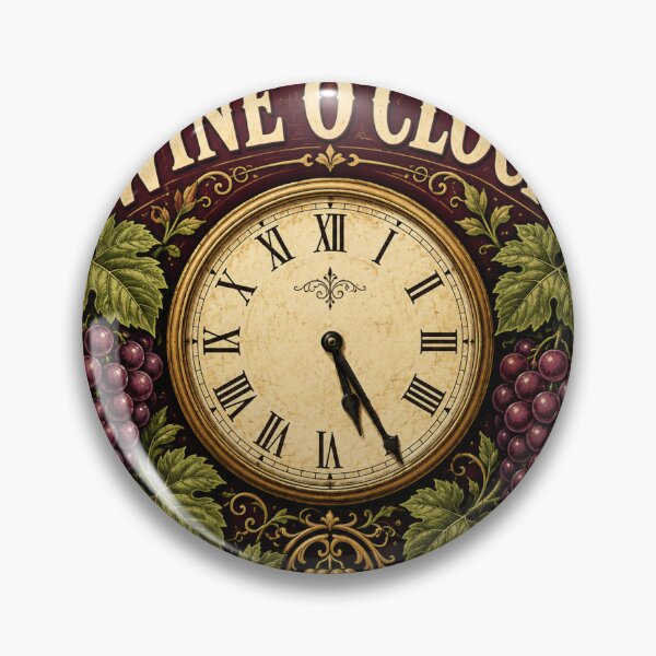 Item preview, Wine O Clock Vintage Clock Sticker Wine Lover Gift designed and sold by RedRubyBubble.
