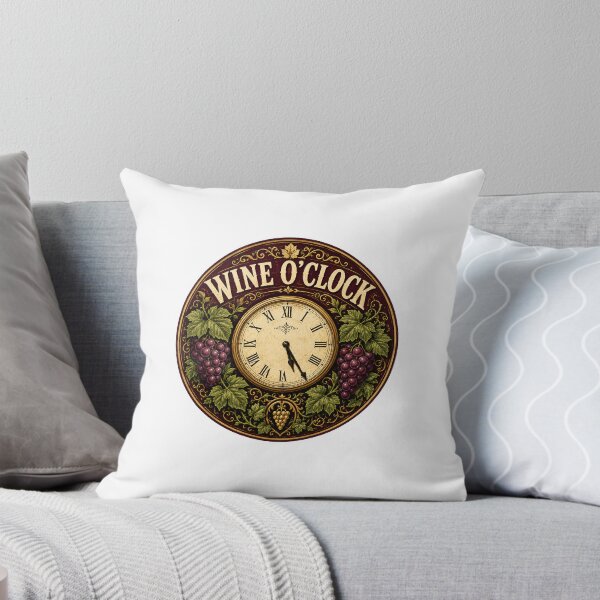 Item preview, Wine O Clock Vintage Clock Sticker Wine Lover Gift designed and sold by RedRubyBubble.