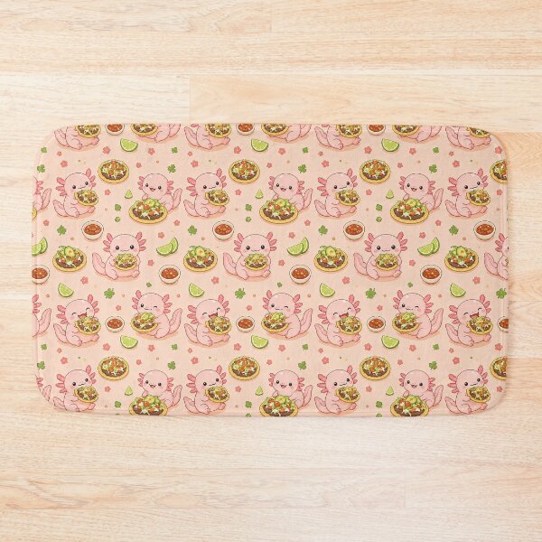 Item preview, Axolotl Toast Kawaii Food Pattern designed and sold by Soft Berry Studio.