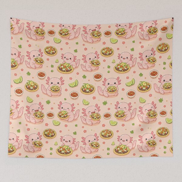 Item preview, Axolotl Toast Kawaii Food Pattern designed and sold by Soft Berry Studio.