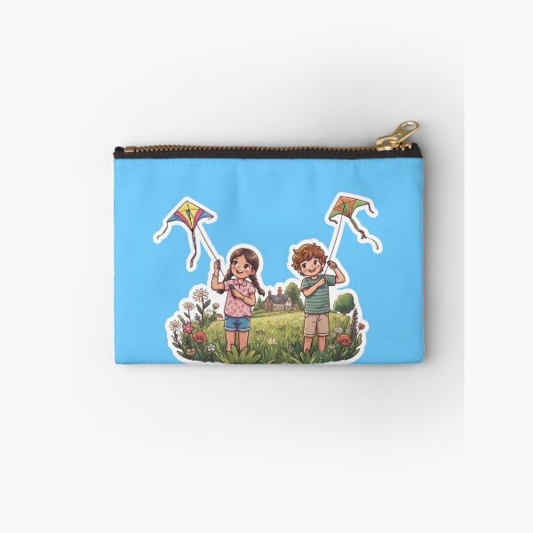 Item preview, Joy in the Countryside: Children Flying Colorful Kites designed and sold by mimiartes.
